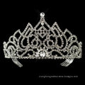 Majestic Crystal Rhinestone Pageant Crown Tiara in Silver